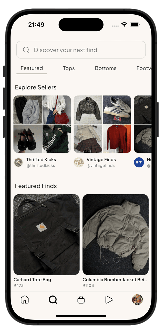 Thrifteast Search Screen
